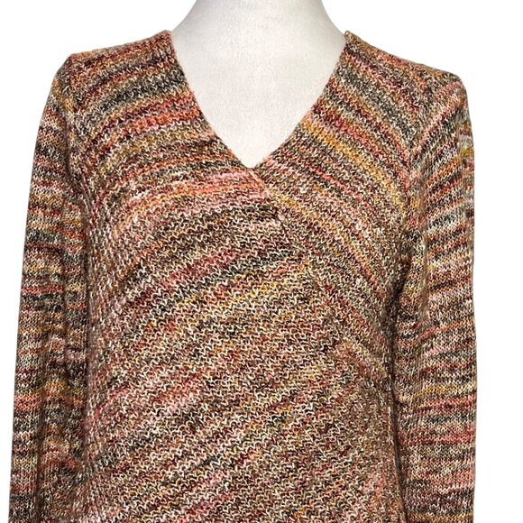 Vintage Asymmetric Knit Sweater Granola Nature Speckled Boho Whimsigoth Indie M - Picture 2 of 11